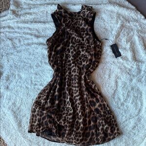Leopard Print Sleeveless Dress